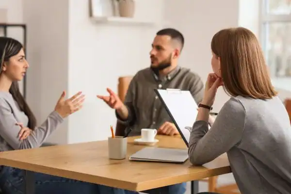 Image of couple access free mediation using family mediation voucher scheme Loughton